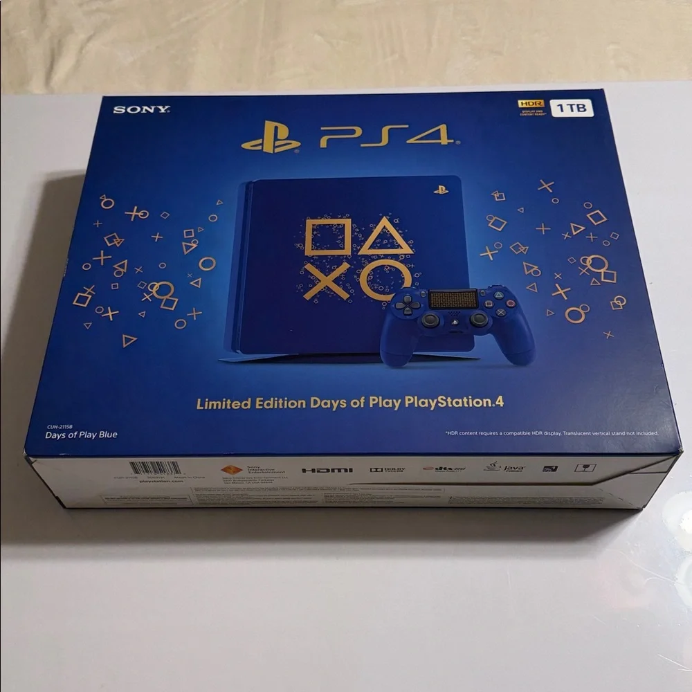 Sony PS4 Days of Play Limited Edition 1TB, Blue Console with Extra Controller